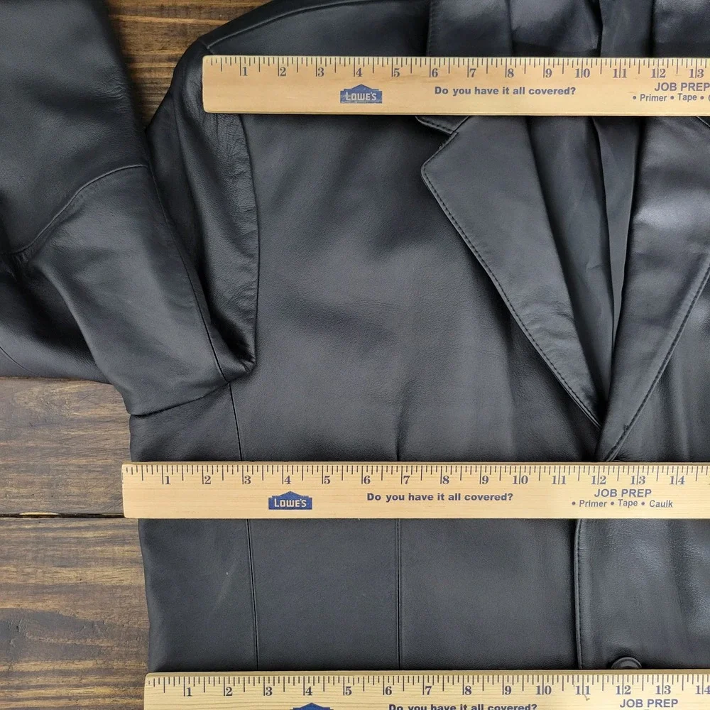 J. Ferrar Men's Three Button Leather Jacket‎ Coat Size XL BLACK